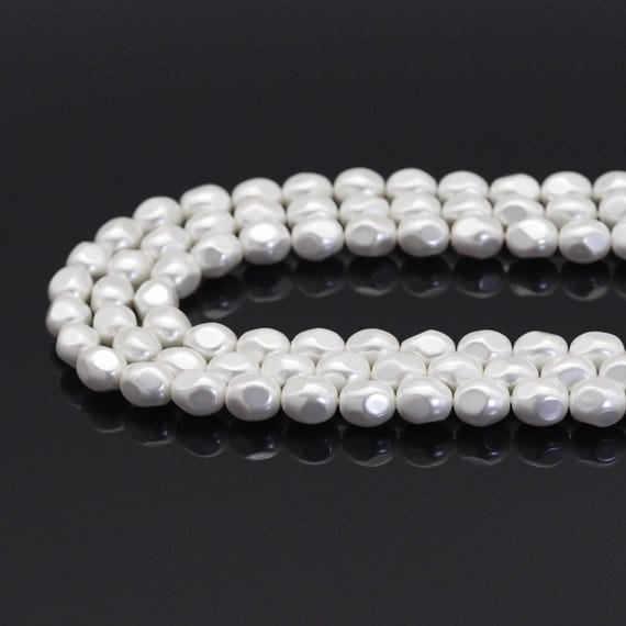 The 12X15Mm White Mop Drum Shape Beads, Sku#T160