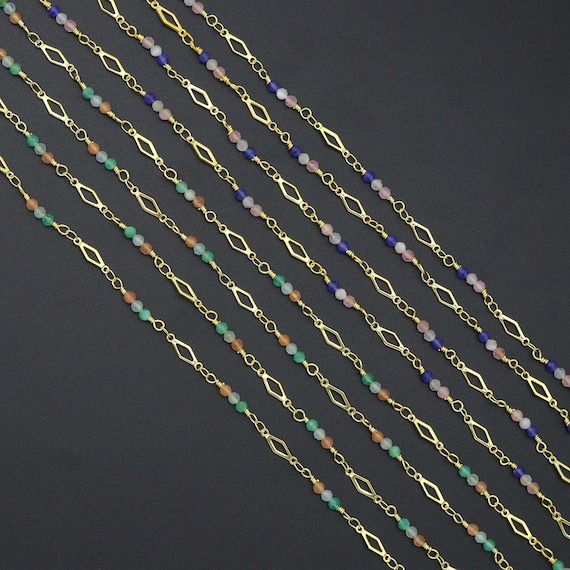 Wholesale 3mm Gemstone Rosary Chain by Yard, HX23