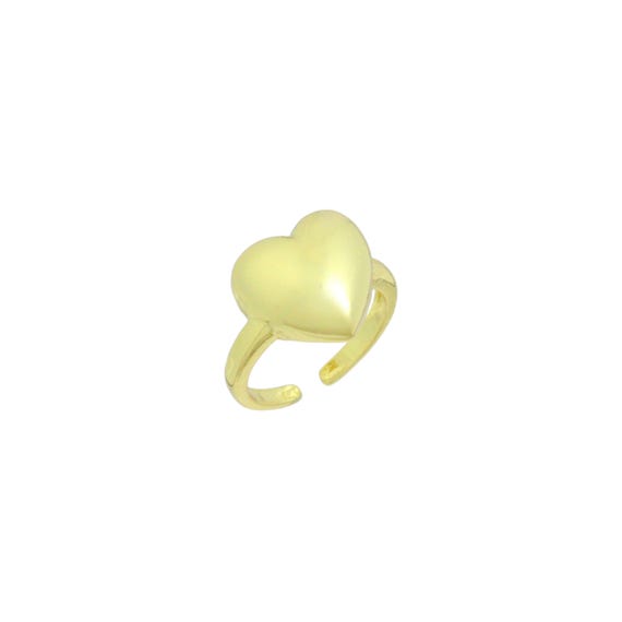 Gold Heart Statement Adjustable Ring, Sku#Lk1133