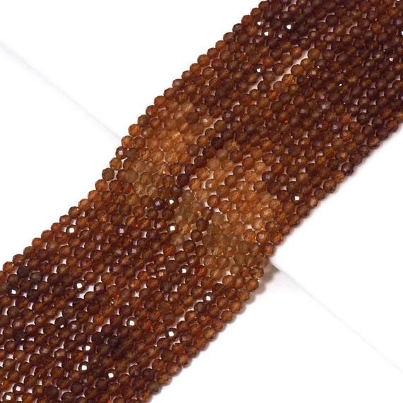The 4mm Genuine Brown Garnet Round Faceted Beads, Sku#U1508