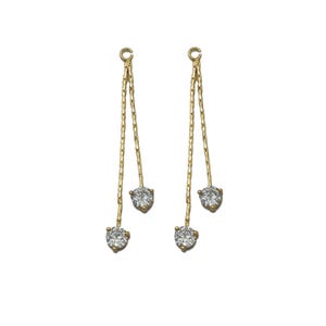 Gold Dangle Round Cz Charm, Sku#Zx83