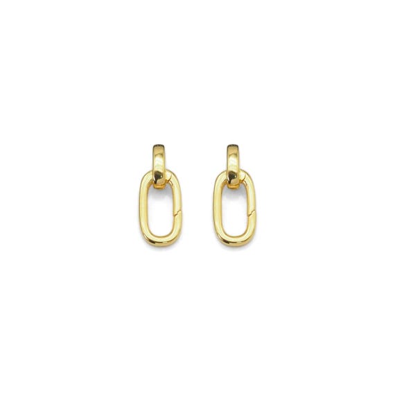 Gold Oval Link Lock Clasp Charm Holder, Sku#Y835