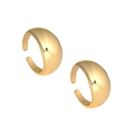Gold Plain Chunky Adjustable Ring, Sku#Lx201