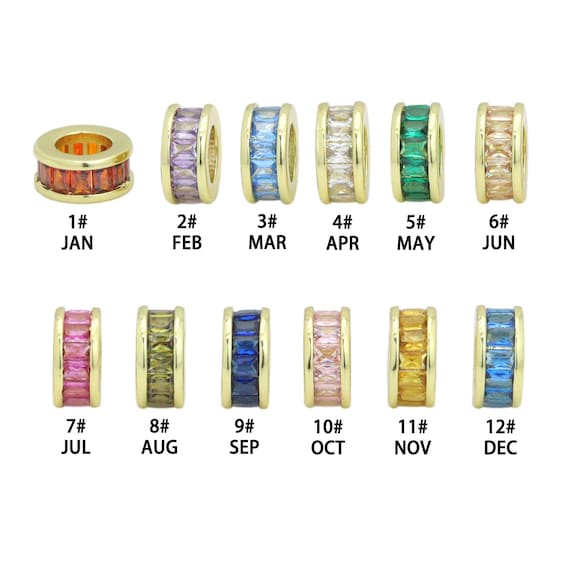 Birthstone Spacer,Spacer for Necklace, birthstone Charm Pendant, Sku#LX978