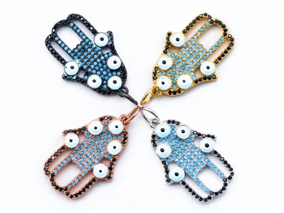 Evil Eye Hamsa Hand Shape Charm Pendant, Sku#L53