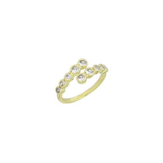 Round Dots Cz Wrap Adjustable Ring, Sku#Lk1134