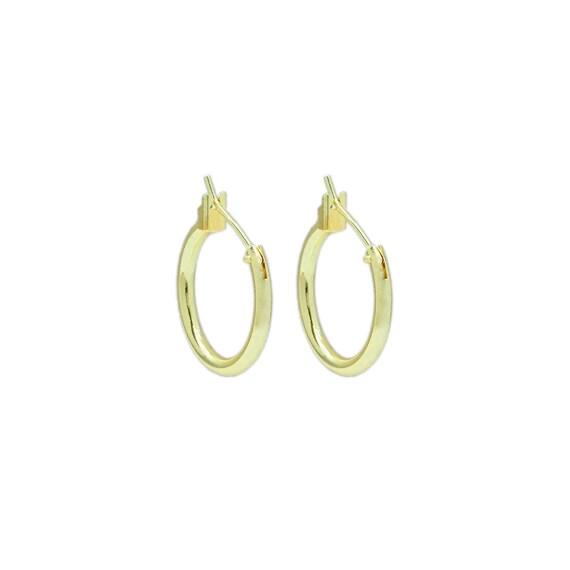 Gold Everyday Hoop Earrings, Sku#Lx382
