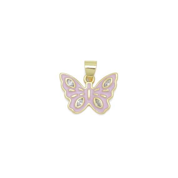 Pale Purple Pink Butterfly Charm Pendant, Sku#Lk1065