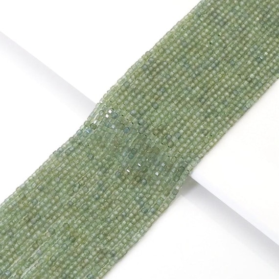 Genuine Green Apatite Faceted Cube Beads, 2.5mm, Sku#U1540