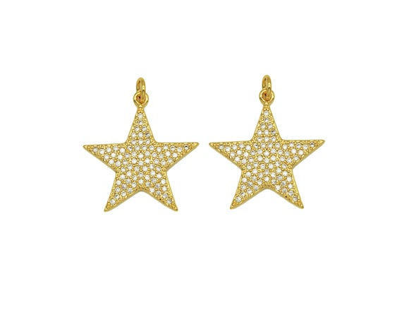 Cz Five Point Star Charm, Sku#Jl90