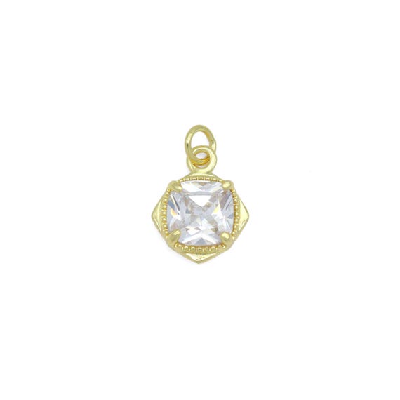 Square Big Diamond Cz Rhombus Charm Pendant, Sku#Lk1076