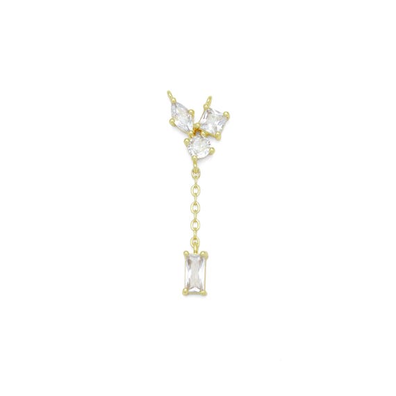 Cz Oval Diamond Round Rectangle Connector Charm Pendant, Sku#Lk1091