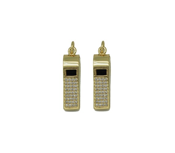 Gold Cz Whistle Charm, Sku#F1493