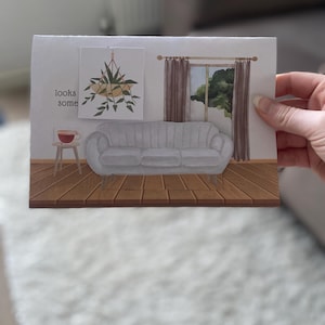 Neue Home Pop-Up Karte – ‘Looks Like You’ve Got Some Unpacking to Do’ – Umzugskarton mit Möbeln – Einzugsgeschenk – Digital