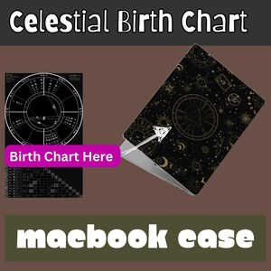 Funda personalizada para MacBook con carta natal celestial: funda para portátil con diseño de astrología del zodíaco, regalo del horóscopo