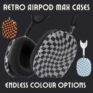 Funda protectora con diseño de cuadros retro para AirPods Max / Estuche elegante para auriculares para dispositivos Apple