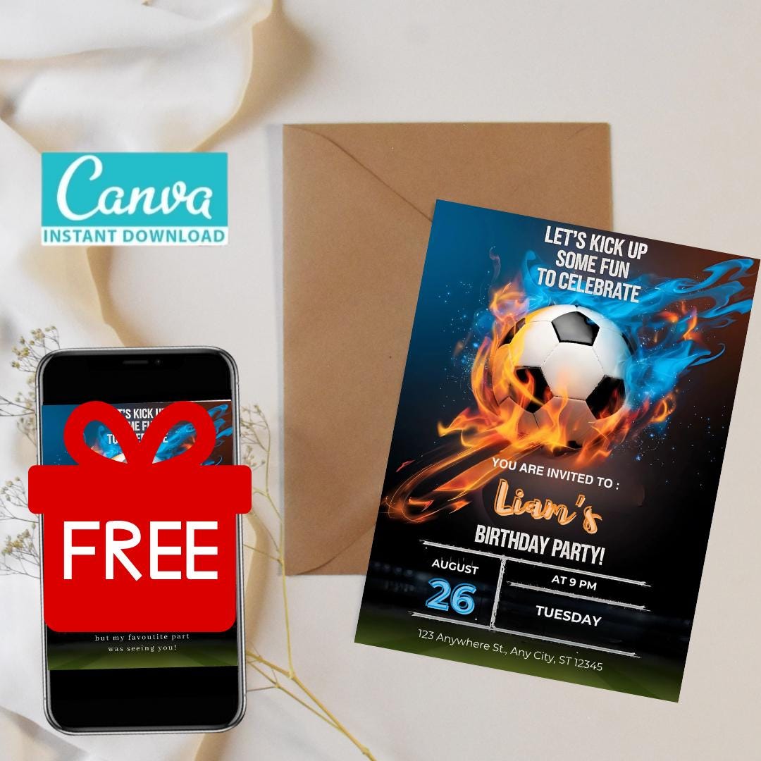 Football Party Invitation Sports Event Invites Football Video & Photo ...