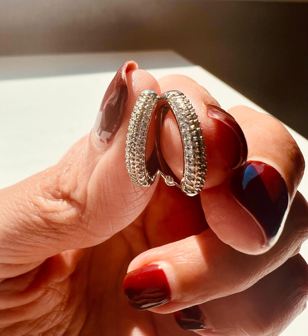 Orecchini A Cerchio Donna Con Zirconia Cubica – Placcati Oro O Argento, Vintage Anni '80, Confezione Regalo Omaggio