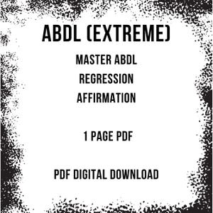 Afirmação de regressão mestre ABDL - Download digital instantâneo em PDF - por Mind Queen