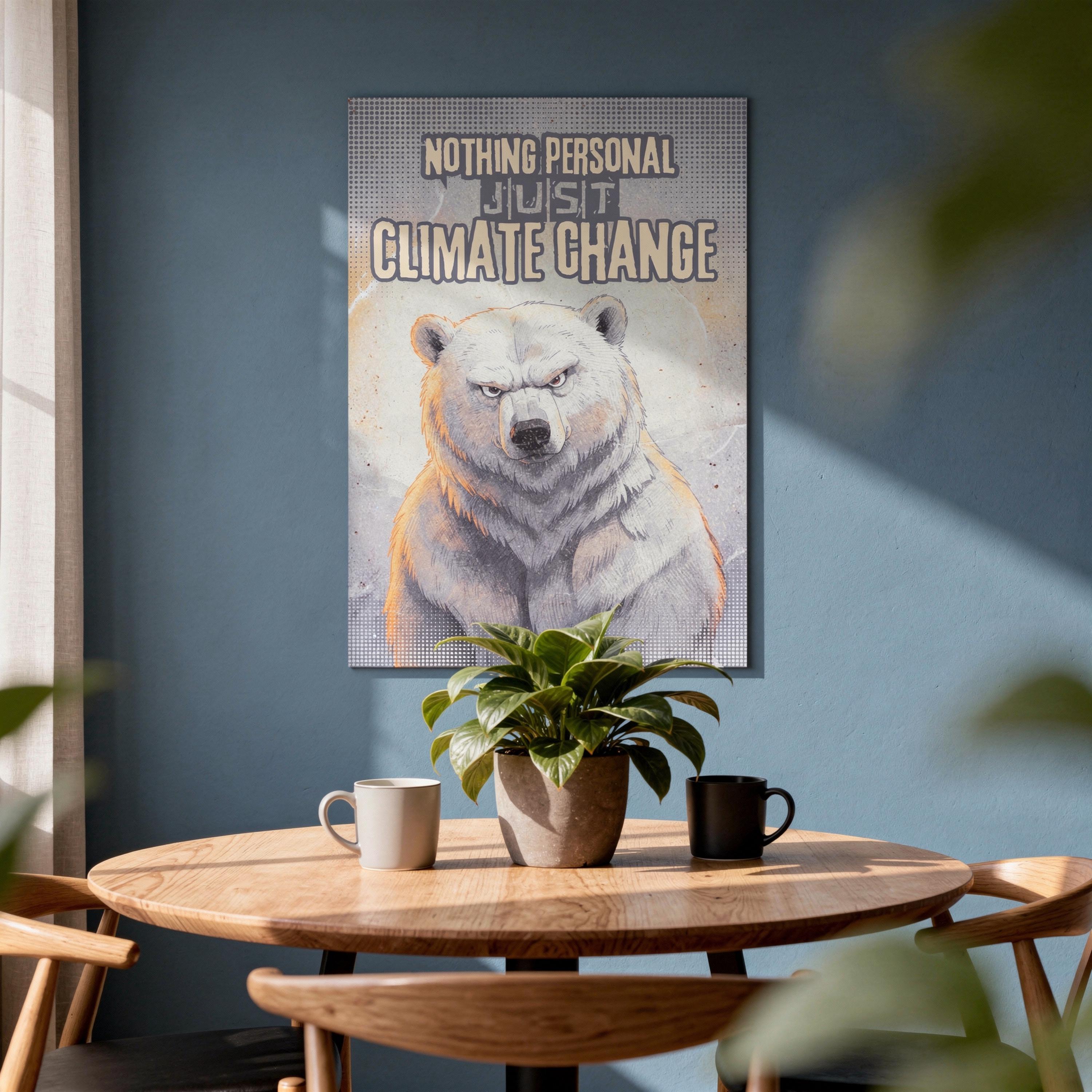 Polar Bear Climate Change Poster Print, Environmental Animal Wall Art ...