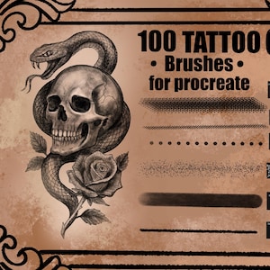100 Procreate Tattoo Brushes – Stipple Shader, Traditional Tattoo Brushes, Dotwork & Shading Set for Procreate