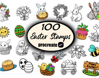 Easter Procreate Stamps, Procreate Brushes, Procreate Stamps