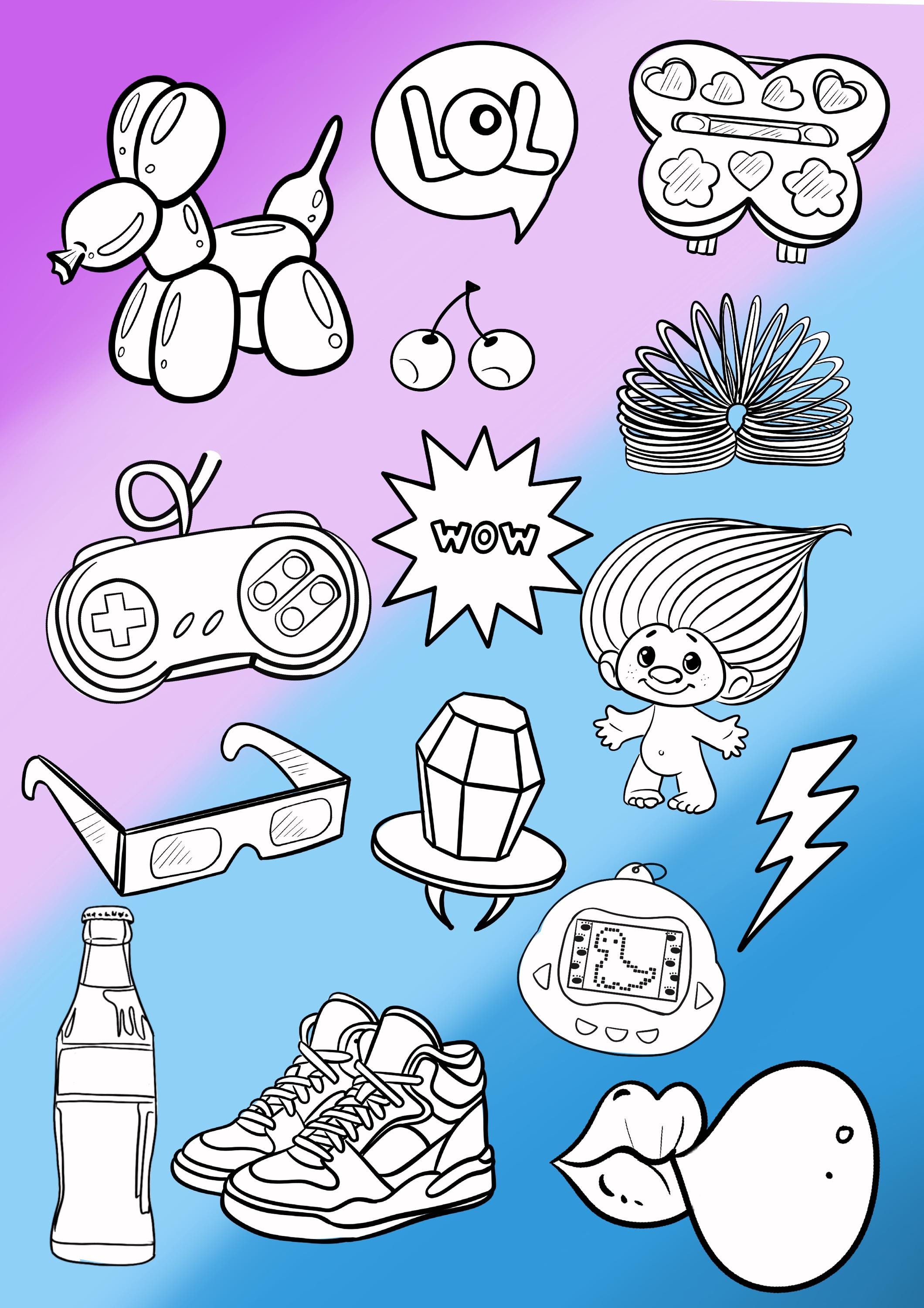 100 Procreate 90's Stamp Brushes | Retro Brush Set | 90s Nostalgia ...