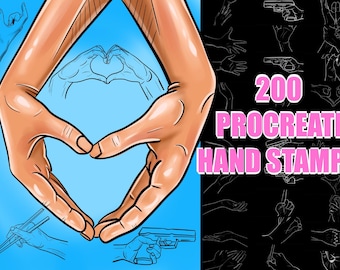 Procreate Hand Drawing Brushes | Sketch & Illustration Brush Set | Procreate Stamps | Procreate Hands Stamps