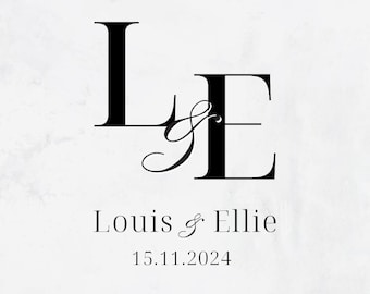 Custom Wedding Monogram Logo Design: Elegant Couple Initials