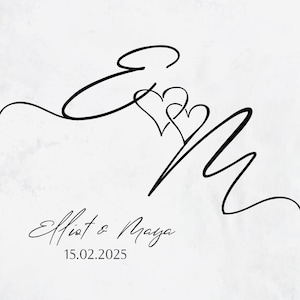 Monogramma di matrimonio moderno, logo di amore greco, logo di coppia di sposi, calligrafia, monogramma greco, monogramma di matrimonio greco