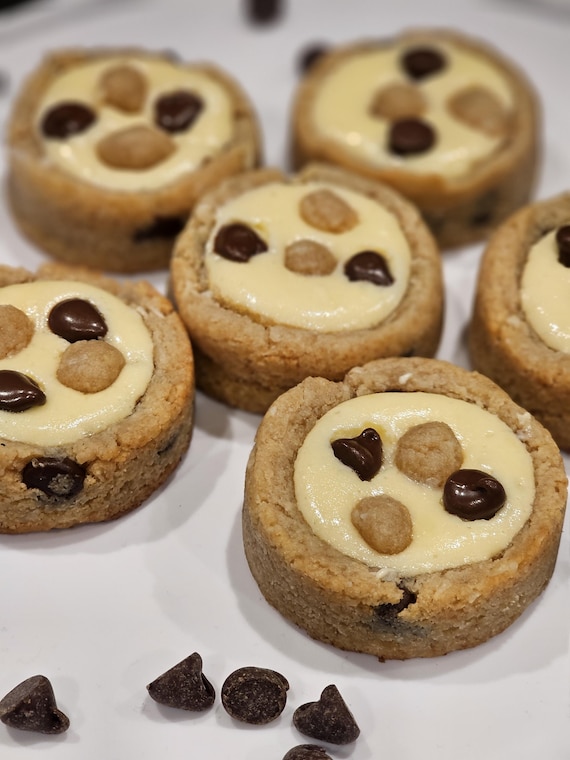Keto Coconut Cheesecake Chocolate Chip Cookie Cups made with Allulose