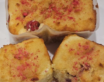Mini Raspberry Cream Cheese Loaves. 3 Mini Loaves. Made with Allulose. Loaves are 3.3x2.5 each.