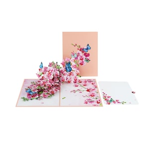 Biglietto di auguri pop-up 3D con fiore di orchidea rosa: perfetto per tutte le occasioni. Opzione messaggio personalizzato, 6" x 8". Regalo unico e fatto a mano!