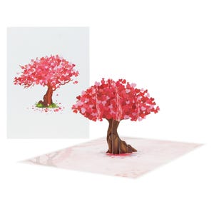 Romantyczna karta Love Heart Tree 3D Pop-Up: idealna na Walentynki / Dzień Ojca i rocznice. Opcja spersonalizowanej wiadomości, 6" x 8".