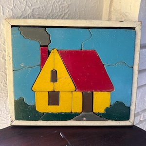 Vintage Wooden Puzzle-“Little French School”