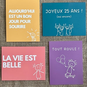 Set of 4 positive postcards｜motivational postcards - inspirational postcards - positive gift - message of encouragement