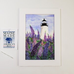 Lupines at Pemaquid Lighthouse, Maine Fine Art Print 3 sizes available image 3