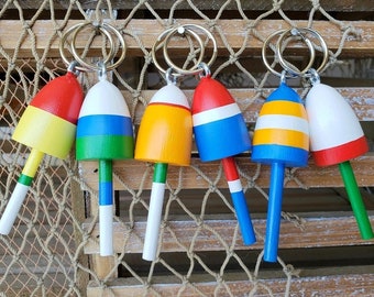 Lobster Buoy Key Chains,  Maine Miniature Lobster Buoys, set of 6