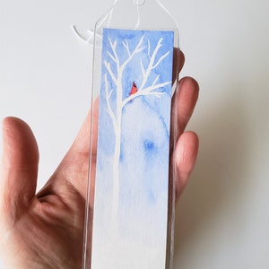 Cardinal Birch Tree Bookmark, Watercolor Original Artwork - Etsy