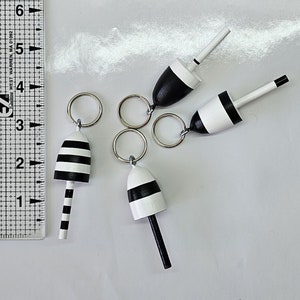 Lobster Buoy keychains, favors, black and white, set of 4 image 3