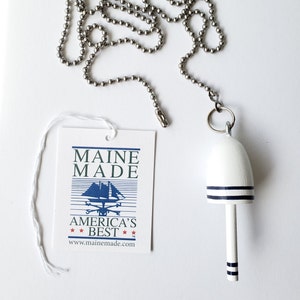 Lobster Buoy Light Pull: Nautical White & Navy Ceiling Fan Pull