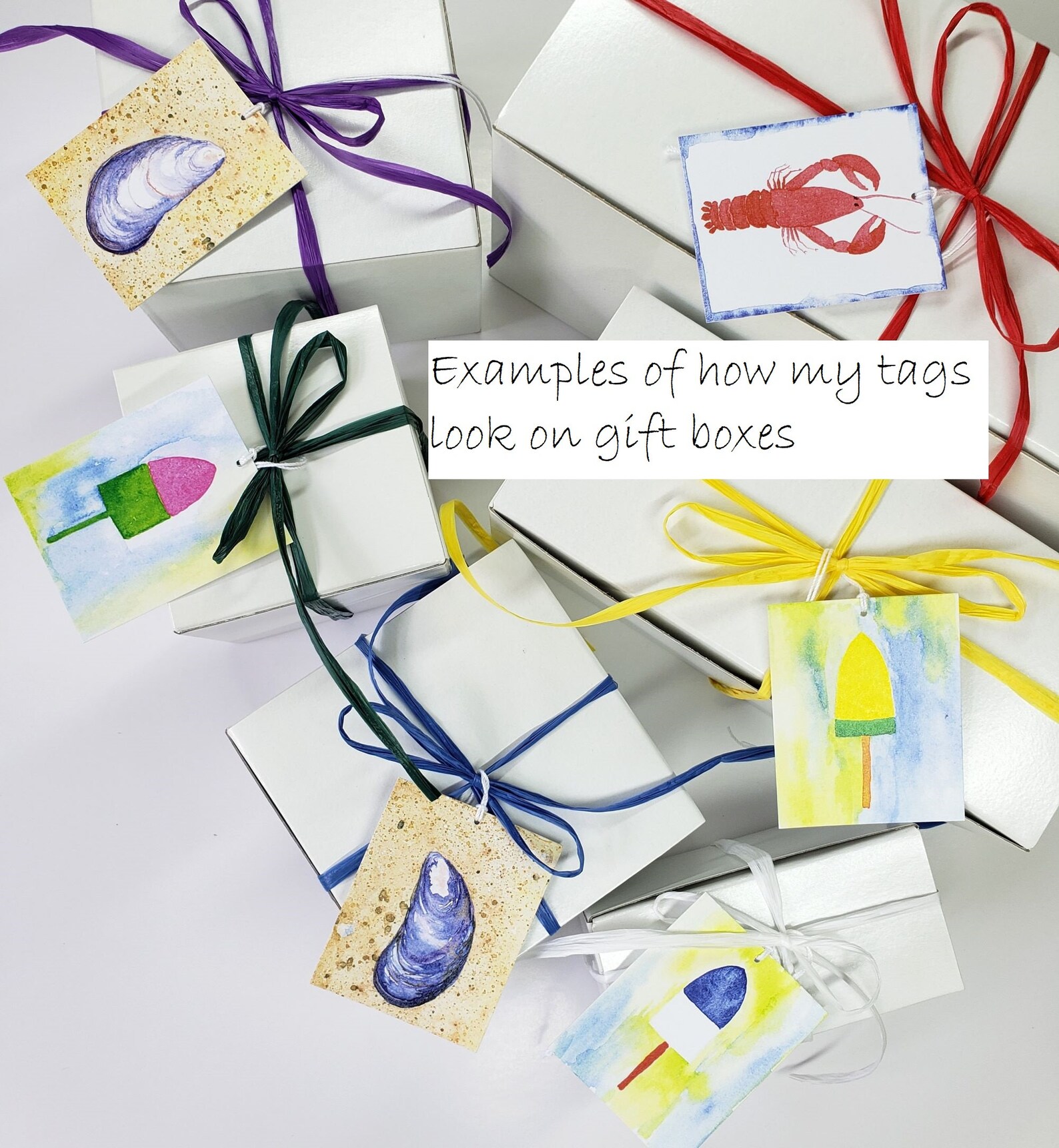 Lobsters and Buoys Gift Tags Set of 16 8 Lobsters 8 Buoys Etsy