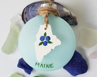 Maine Blueberry Christmas Ornament