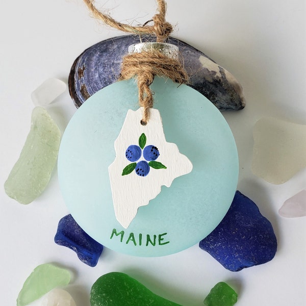 Maine Blueberry Christmas Ornament