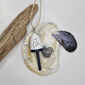 Maine Heart Lobster Buoy Christmas Ornament