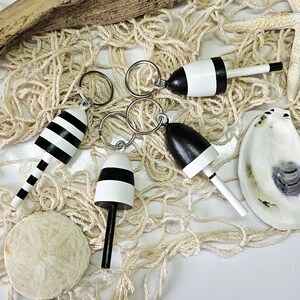 Lobster Buoy keychains, favors, black and white, set of 4 image 10