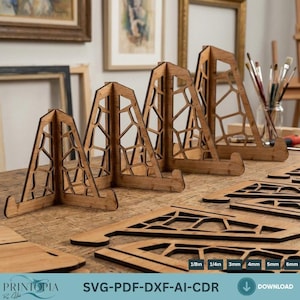 Wooden Easel Stand Bundle LaserCut Templates Display Stand for Art Picture Frame Book Holder