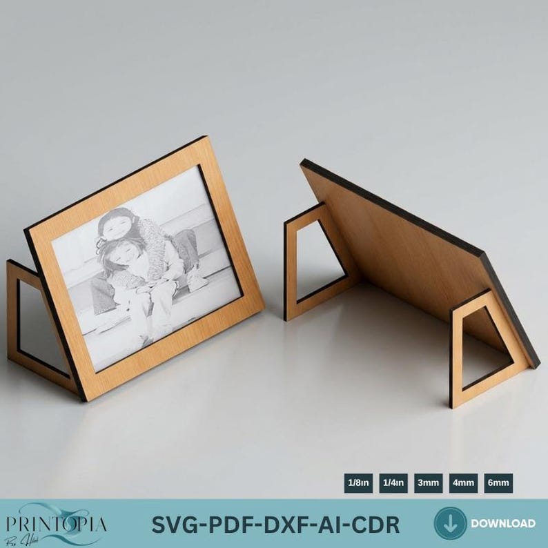 Laser Cut Photo Frame Design - DIY Picture Stand Holder Template - Etsy
