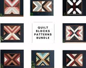 Laser Cut Quilt Block Pattern Bundle - Rustic Geometric Wall Art Designs,Farmhouse Decor Bundle,Wood Art Pattern Set 273