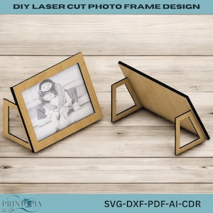 Laser Cut Photo Frame - DIY Picture Stand SVG,Picture Stand Template - Laser Ready Design,Photo Frame Holder - Laser Template File 251